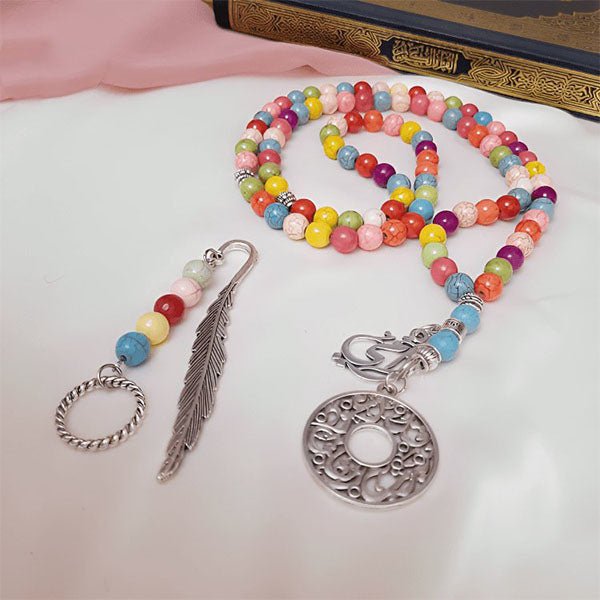 Qamar Rosary - Turquoise And Agate