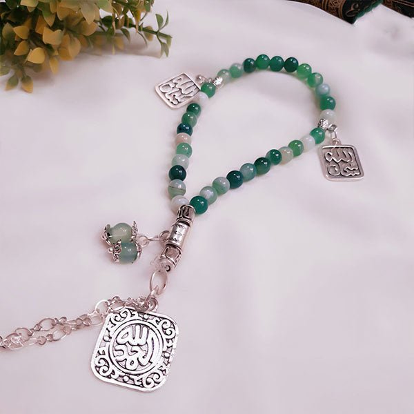 Alhamd Agate Rosary - Silver Plated
