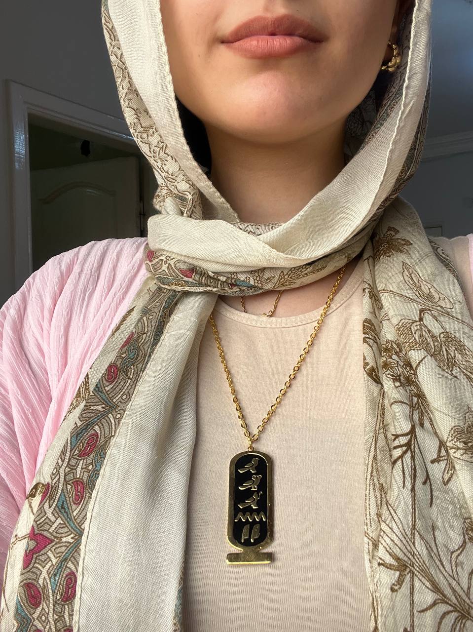 Pharaonic Obelisk Necklace - Customized Name Gold Plated