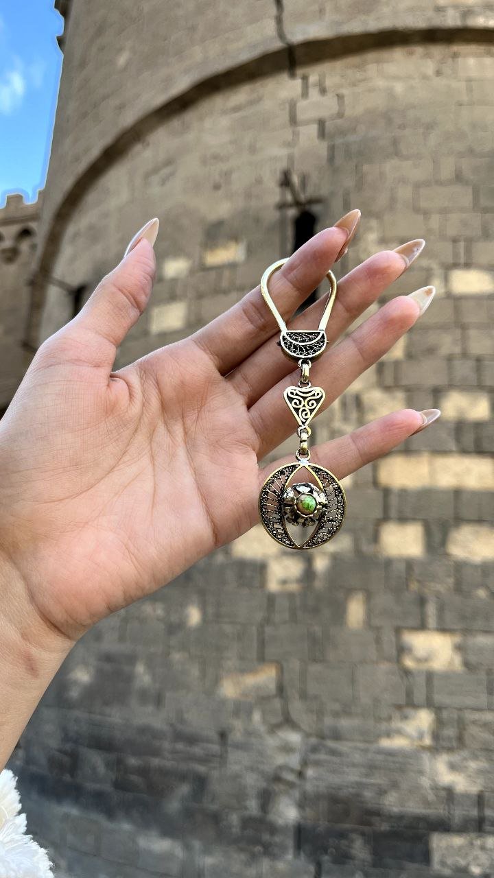 Green Flower Keychain - Pure Copper