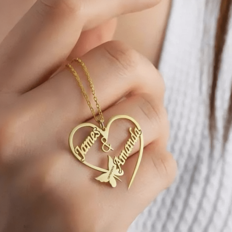 Heart Customized Necklace - Gold Plated