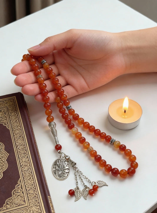 Shades of Red Rosary - Agate Stones