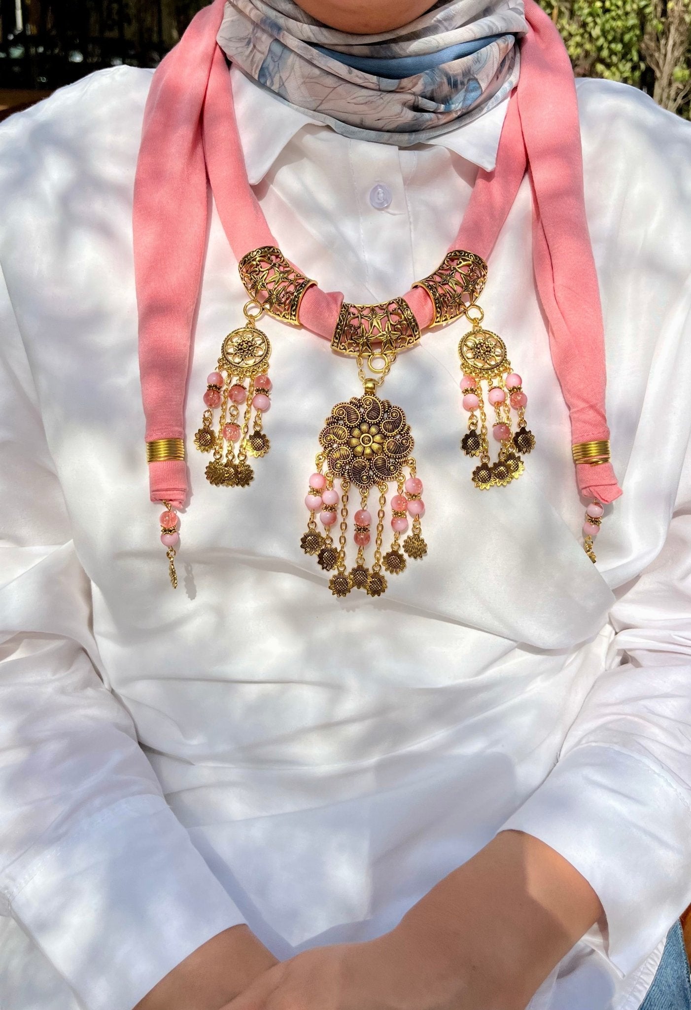 Shawq Necklace Scarf - Cotton