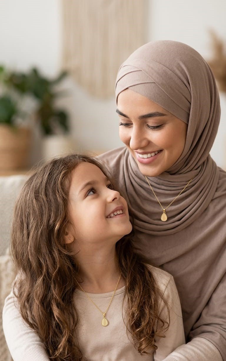Hana Mother Daughter Matching Necklace - Stainless Steel