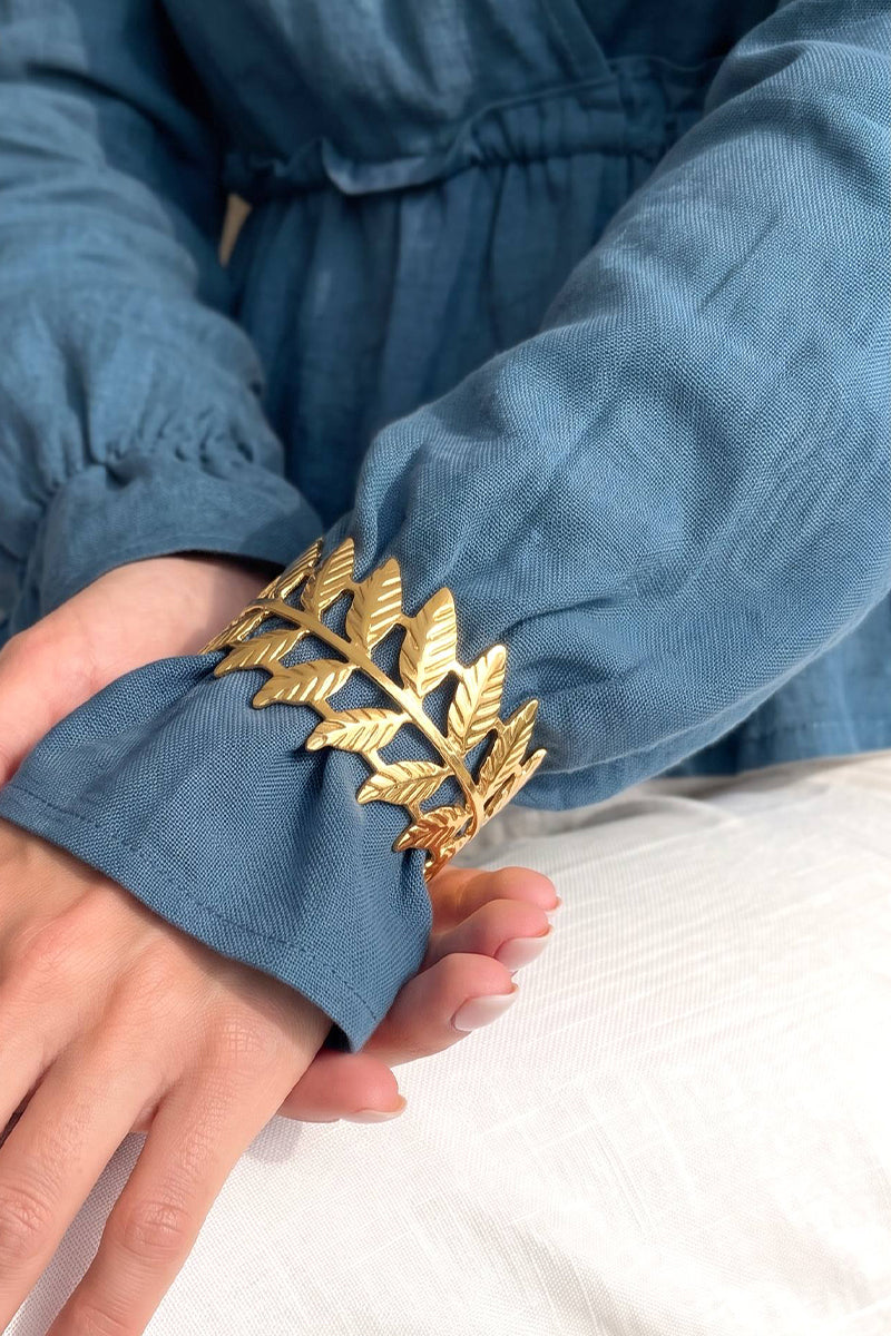 Leaves Bangle - Gold Plated