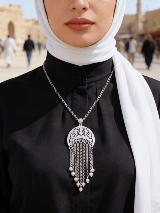Crescent Necklace - Silver Plated