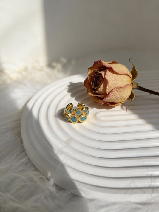 Turquoise Glow Rings - Stainless Steel