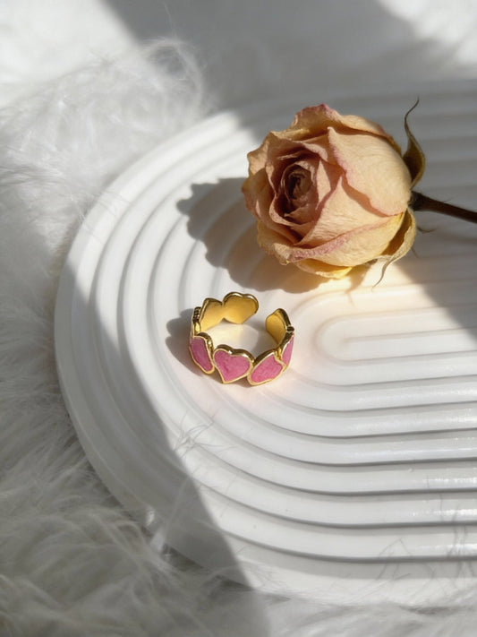 Pink Glow Rings - Stainless Steel