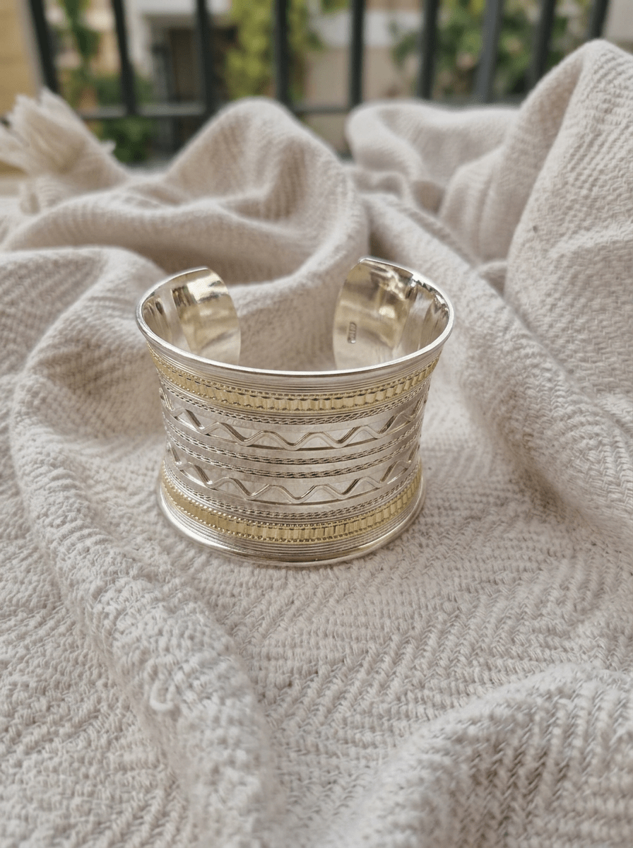 Gold and Silver Plated Star Bangle