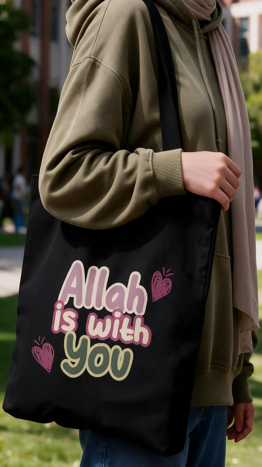 Allah Is With You Tote Bag - Linen