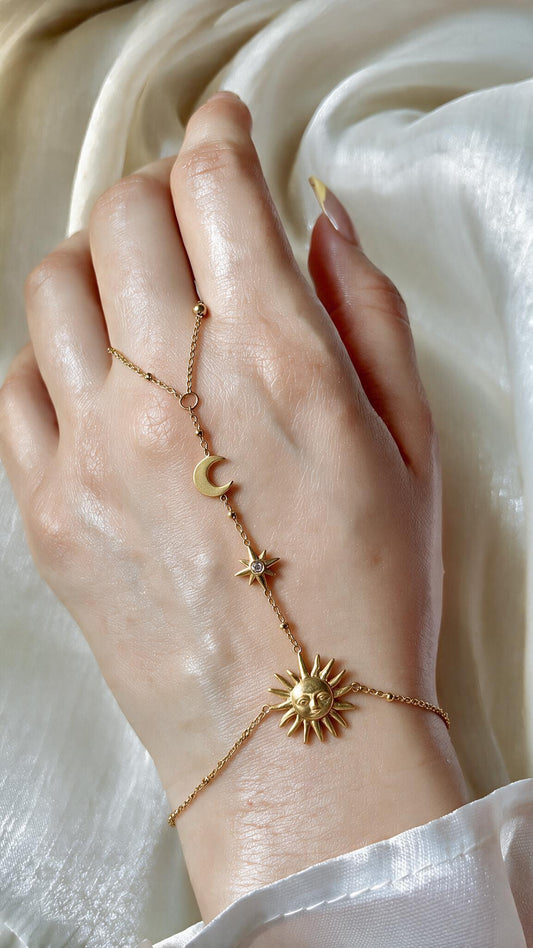 Sun Hand Chain - Stainless Steel