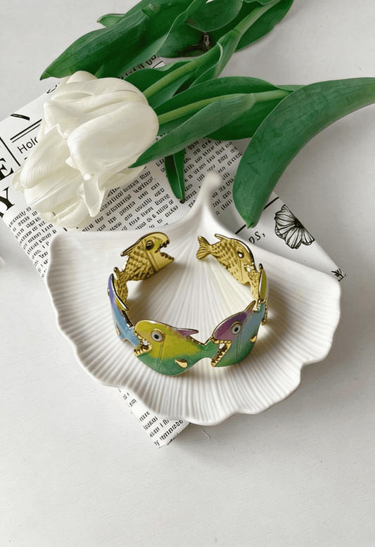 Fish Bangle - Stainless Steel