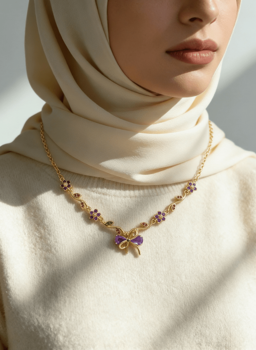 Floral Necklace - Stainless Steel