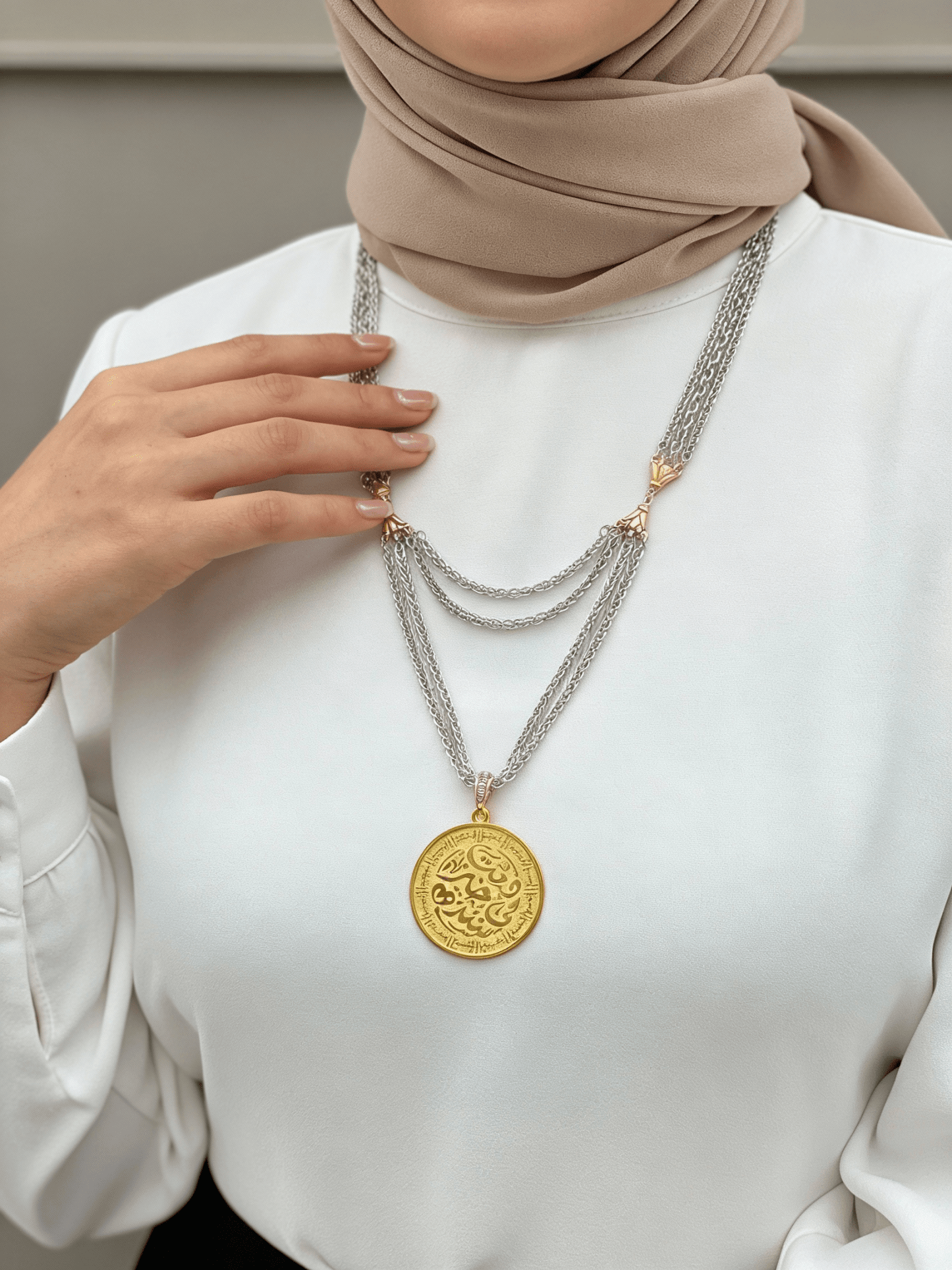 "Khair Sanad" Necklace - Silver &Gold Plated