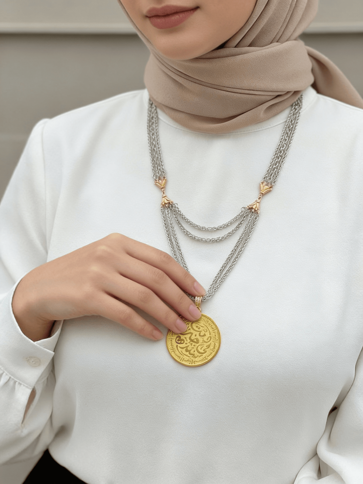 "Khair Sanad" Necklace - Silver &Gold Plated