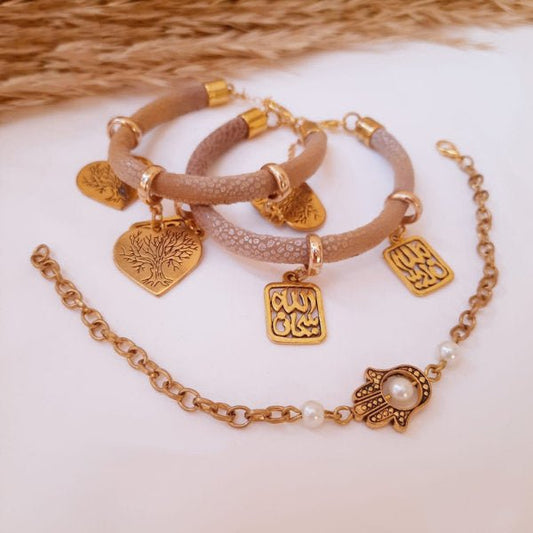 Hearted Tree Set - Leather