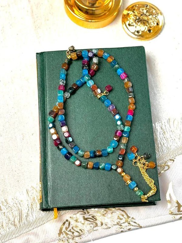 Menna Shiny Rosary - Colorful Agate
