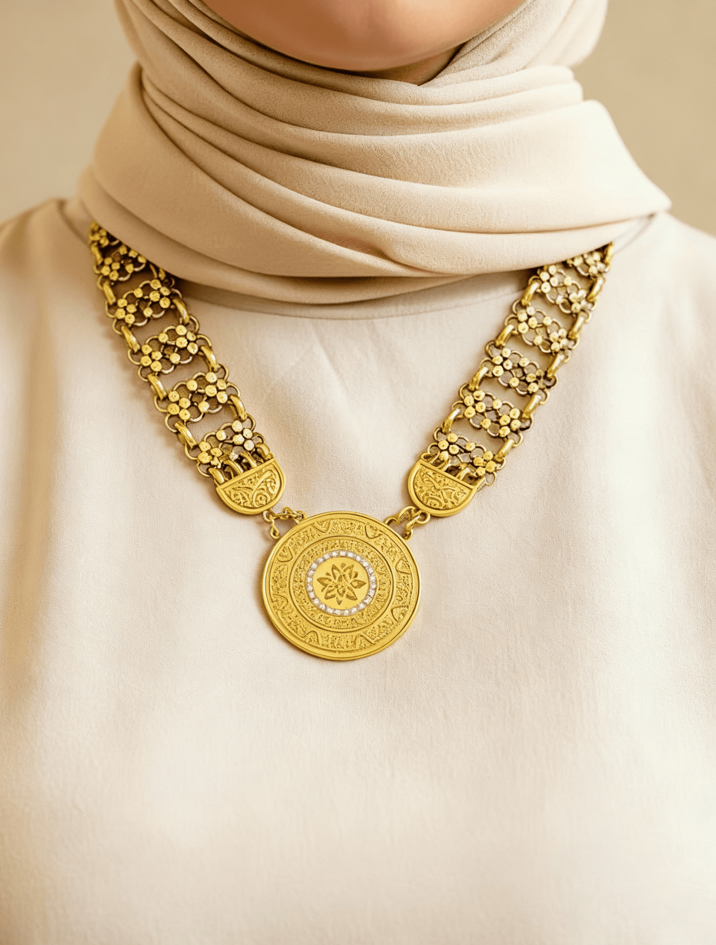Basma Necklace - Gold and Silver Plated