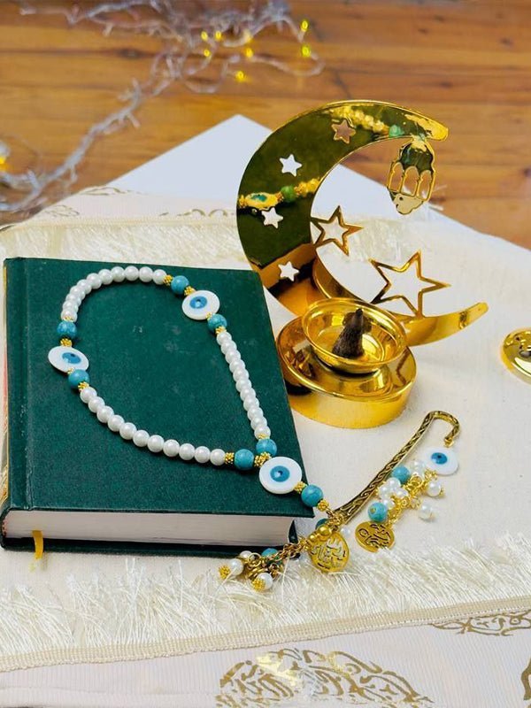 Noor Rosary - Turquoise & Pearl Rosary Set