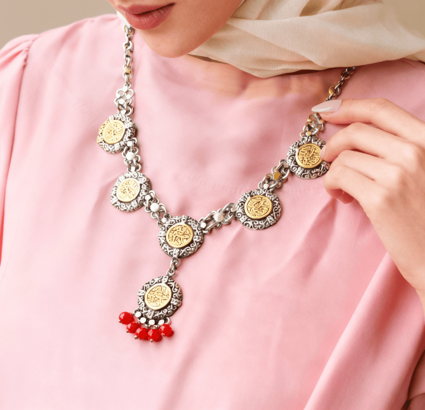Ahlam Necklace - Silver & Gold Plated