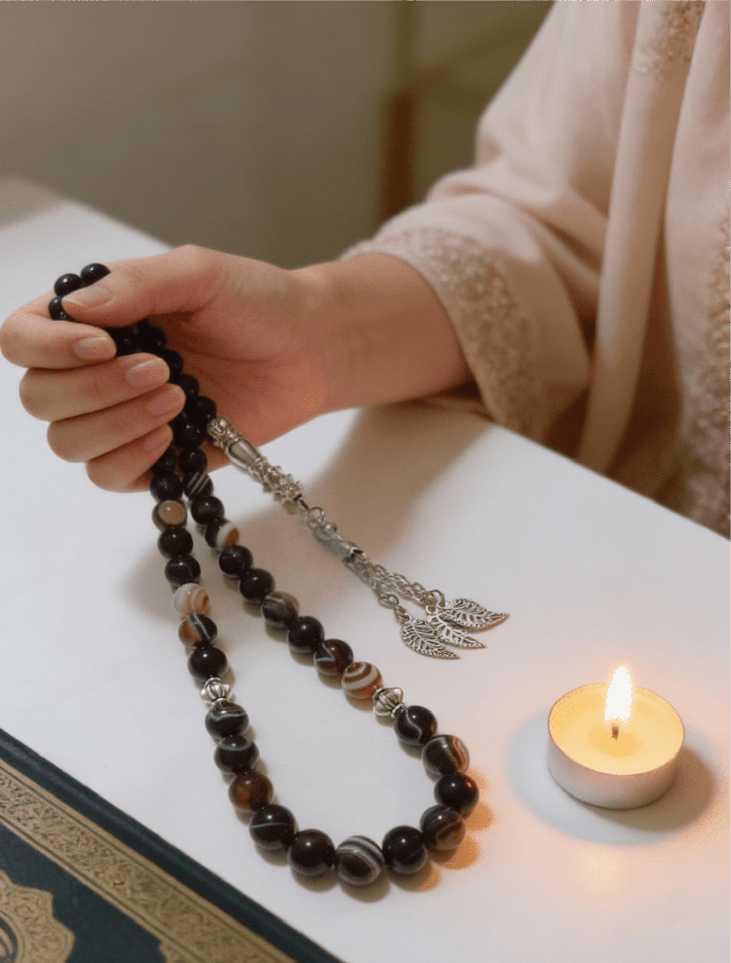Black & Brown Rosary - Agate Stones