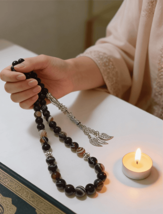 Black & Brown Rosary - Agate Stones