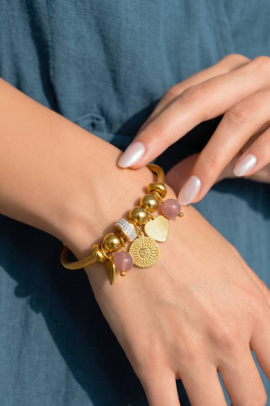 Pink Bangle - Stainless Steel