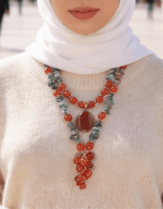 Rasha Necklace - Agate Stones