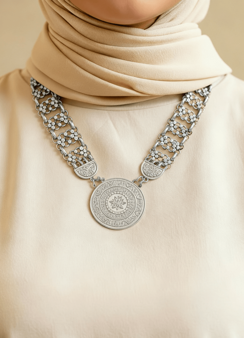Basma Necklace - Gold and Silver Plated