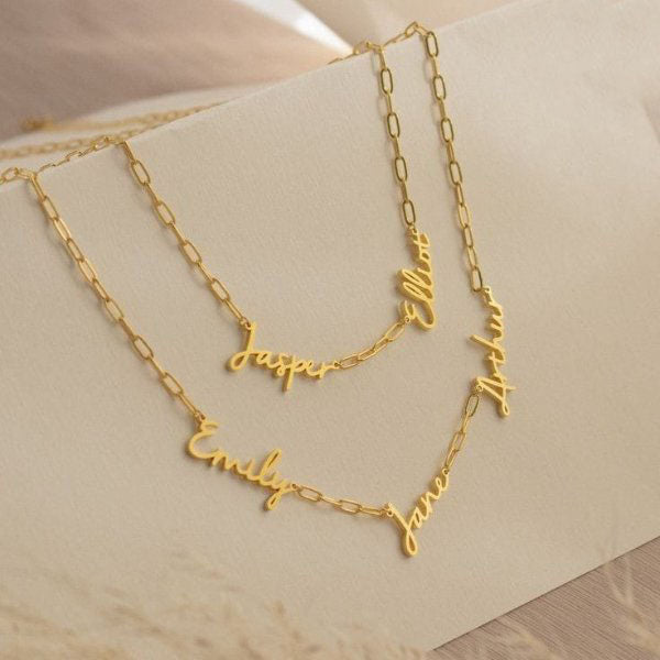 Happy Family Customized Necklace  - Gold Plated