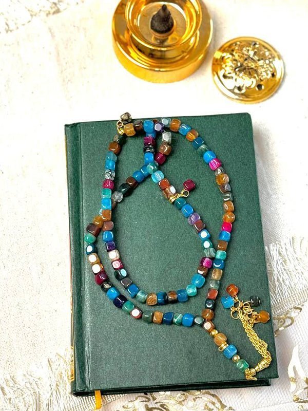 Menna Shiny Rosary - Colorful Agate