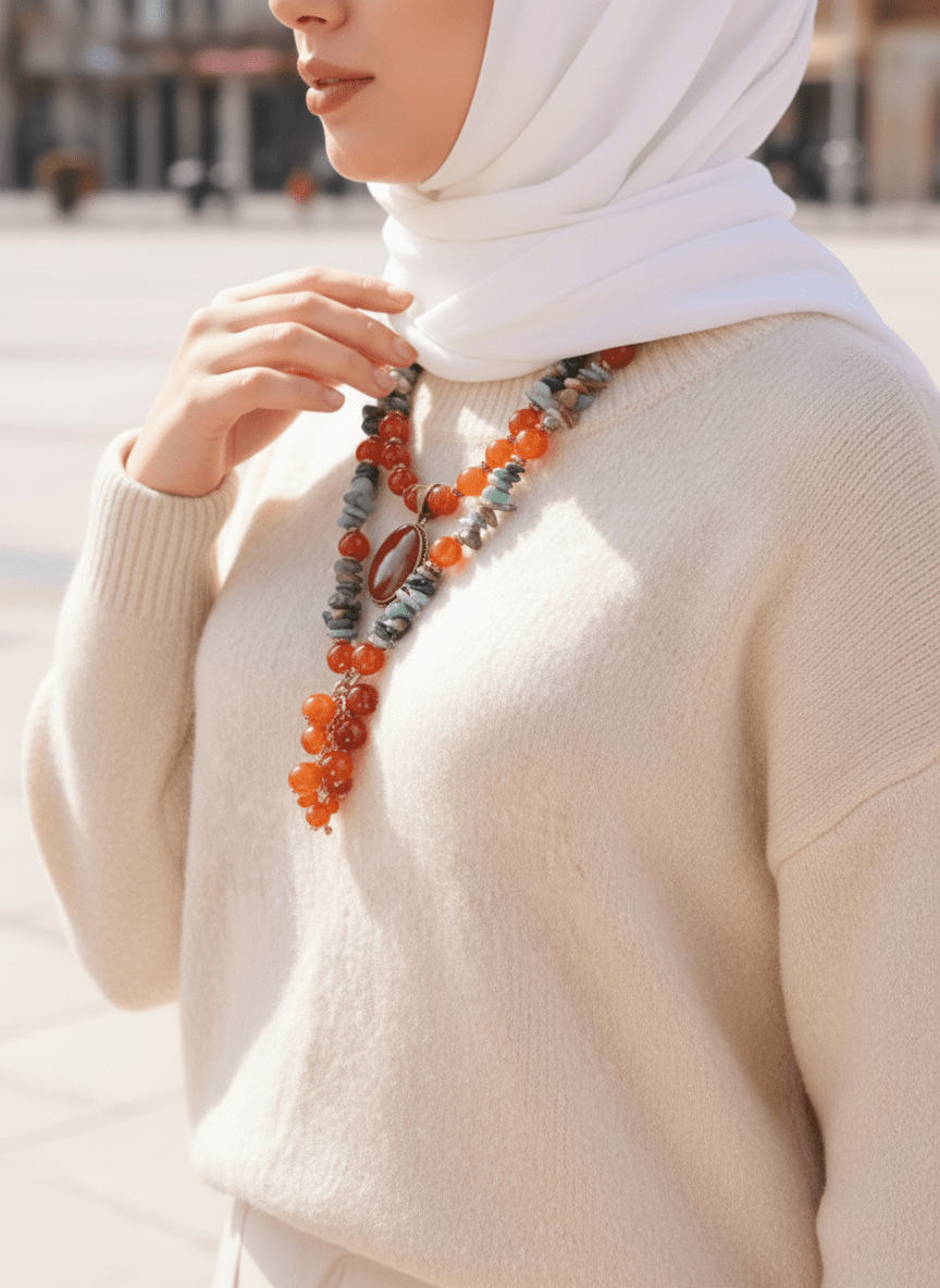 Rasha Necklace - Agate Stones