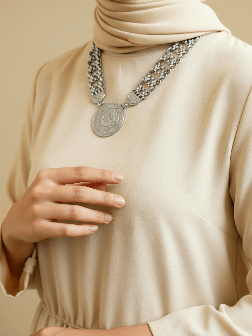 Basma Necklace - Gold and Silver Plated