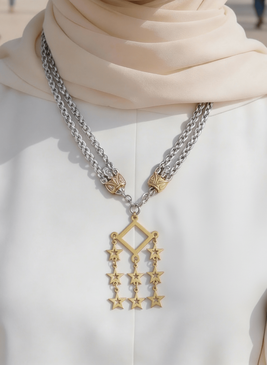 Ghadeer Necklace - Gold & Silver Plated