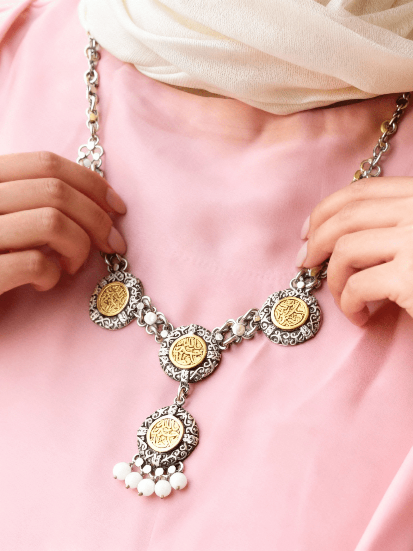Ahlam Necklace - Silver & Gold Plated