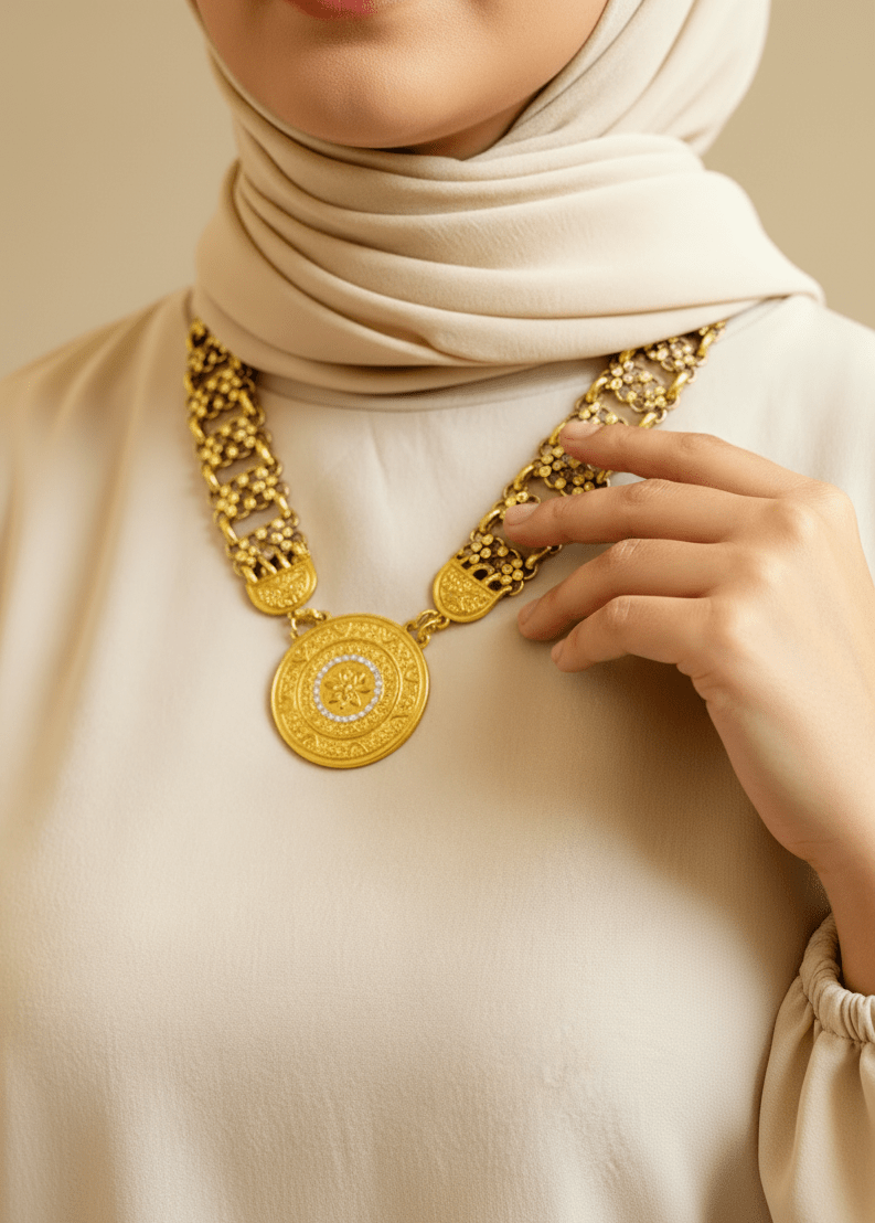 Basma Necklace - Gold and Silver Plated