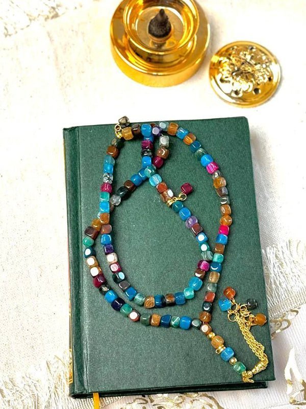 Menna Shiny Rosary - Colorful Agate