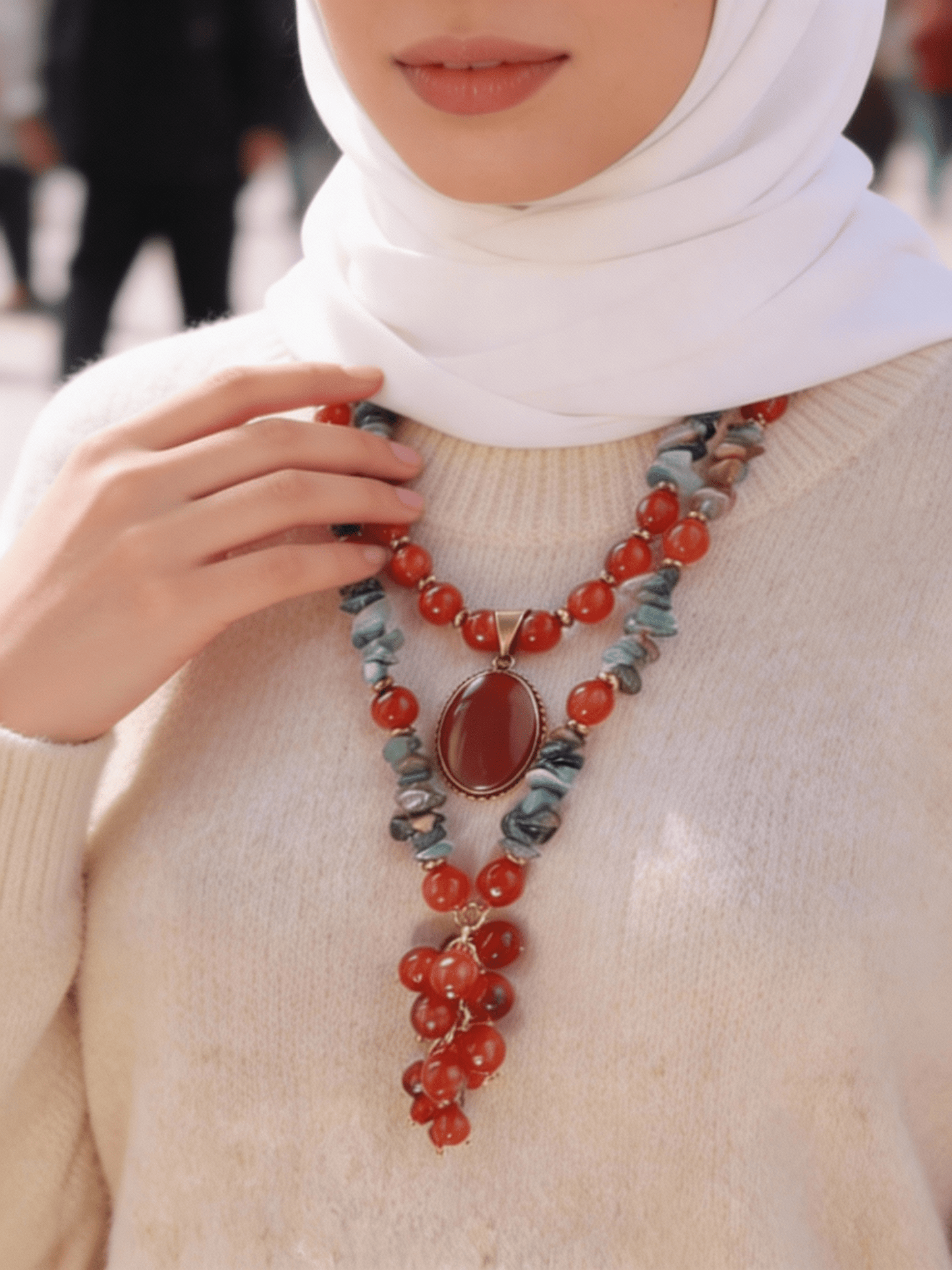 Rasha Necklace - Agate Stones