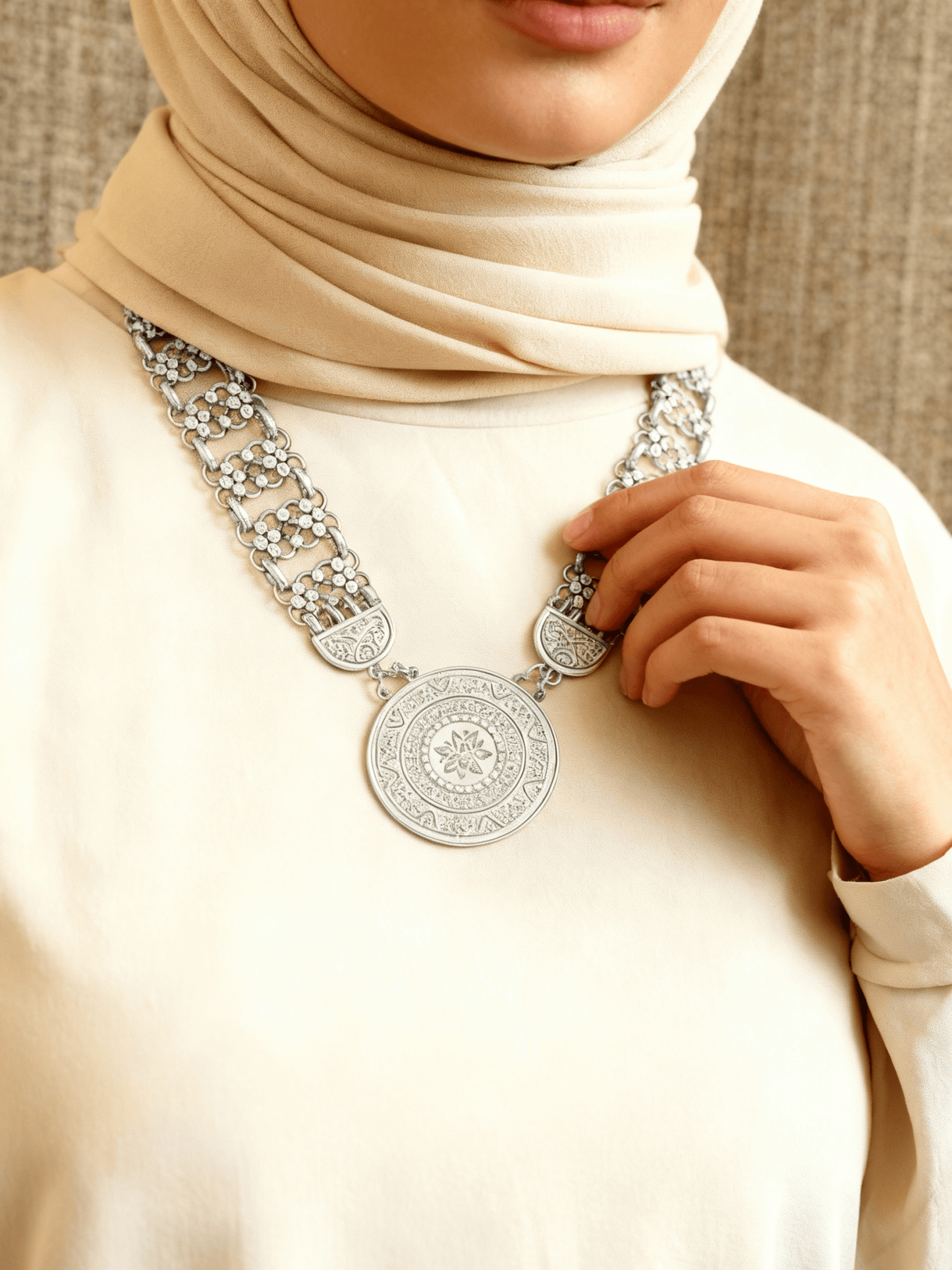 Basma Necklace - Gold and Silver Plated