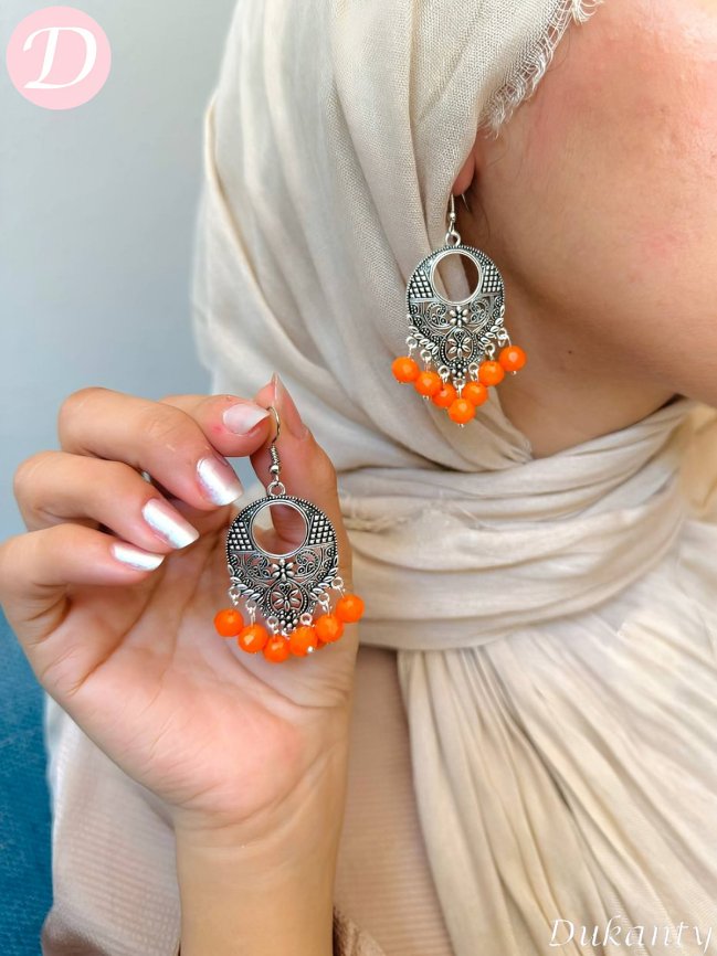 Eman Earrings - Silver Metal