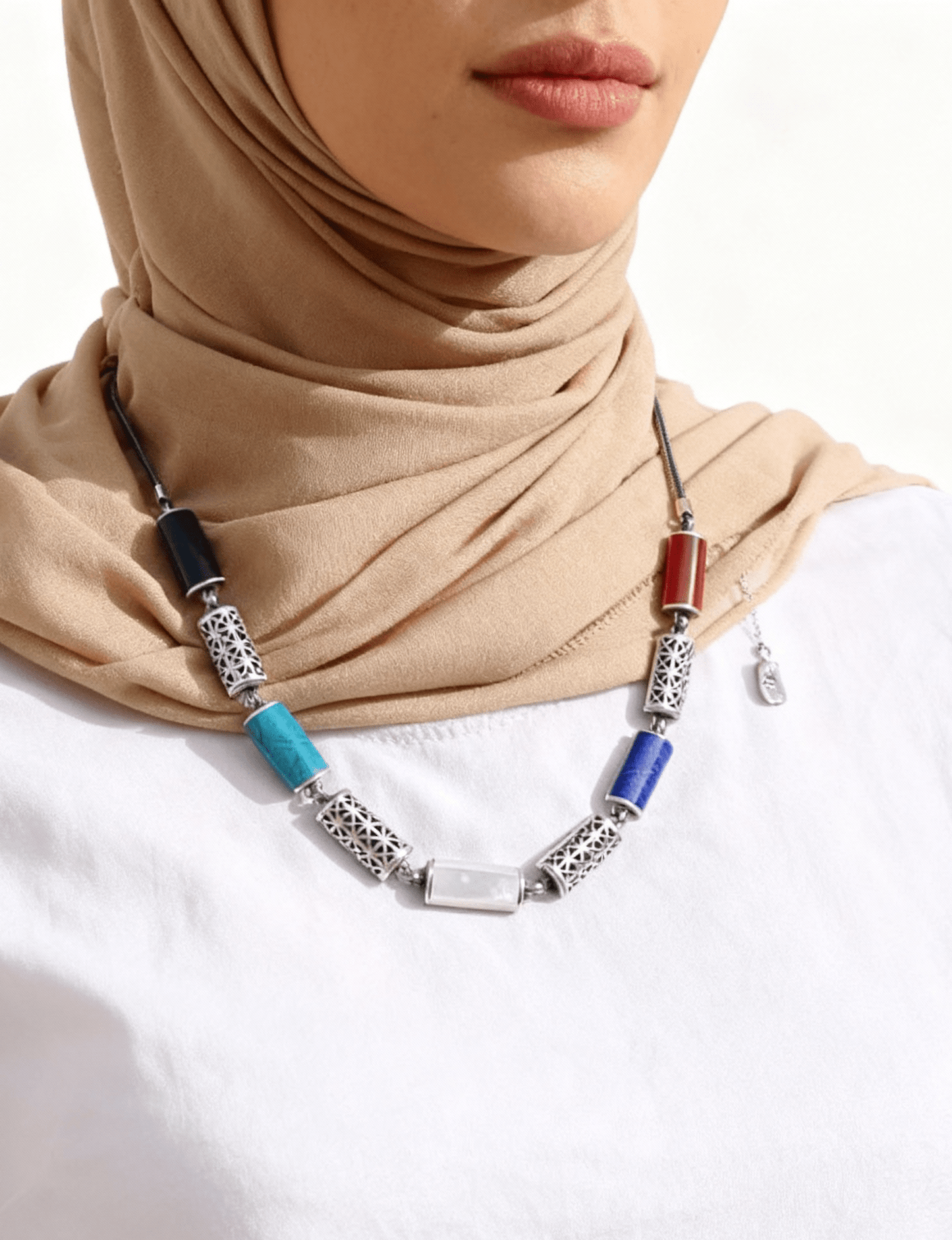Laila Colorful Set - Silver Plated