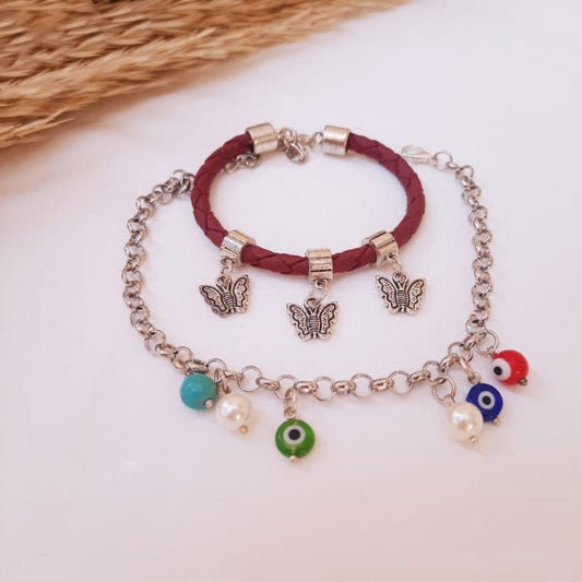 Colored Eyes with Butterfly Set - Leather