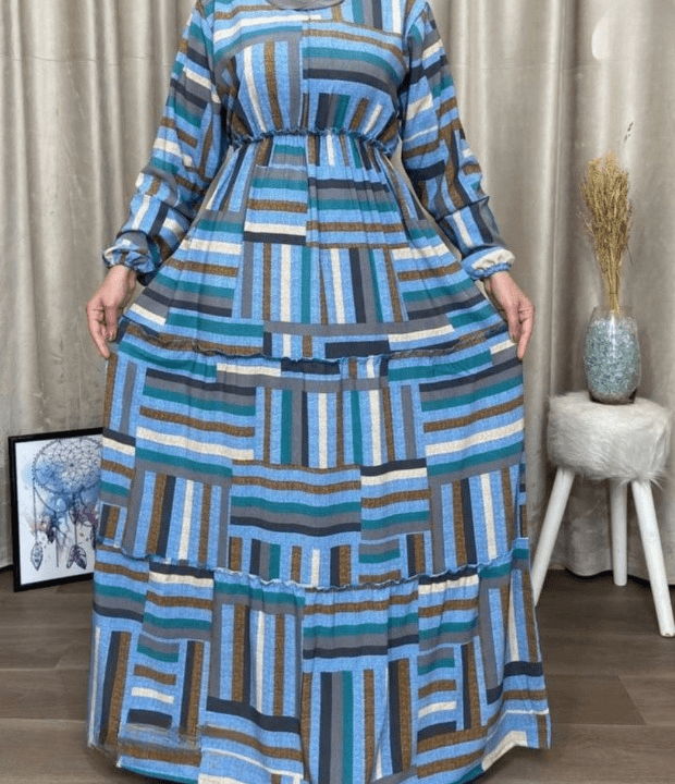 Zainab Jalabiya - Rose Crepe Blue