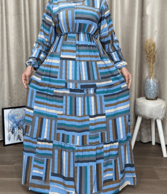 Zainab Jalabiya - Rose Crepe Blue