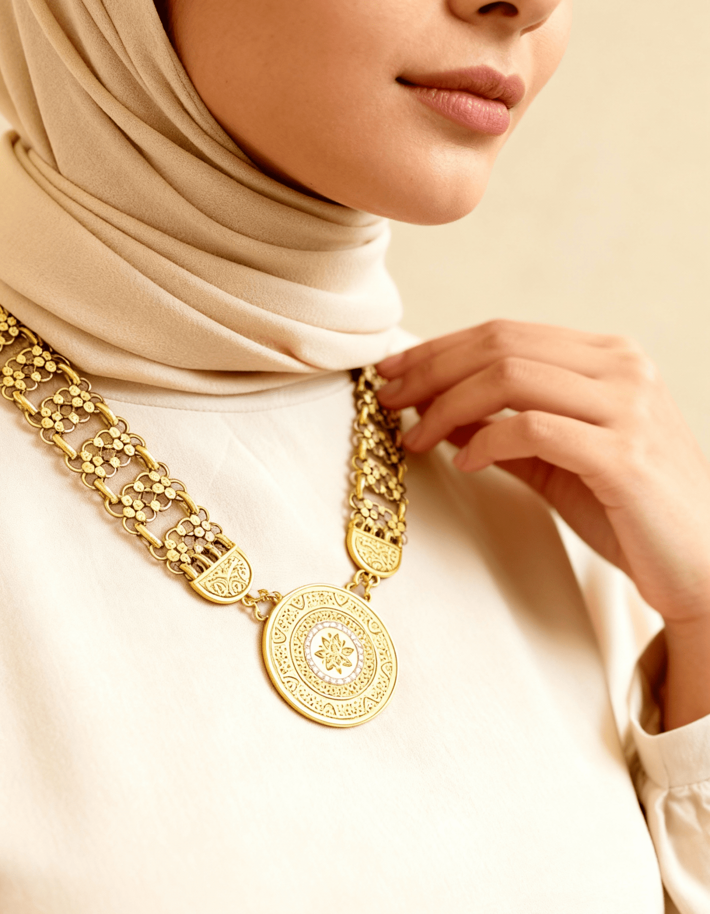 Basma Necklace - Gold and Silver Plated