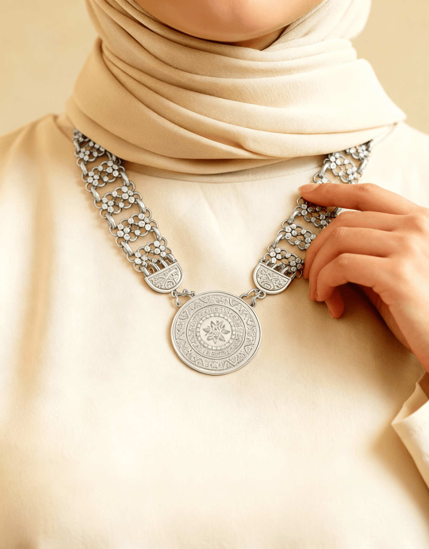 Basma Necklace - Gold and Silver Plated