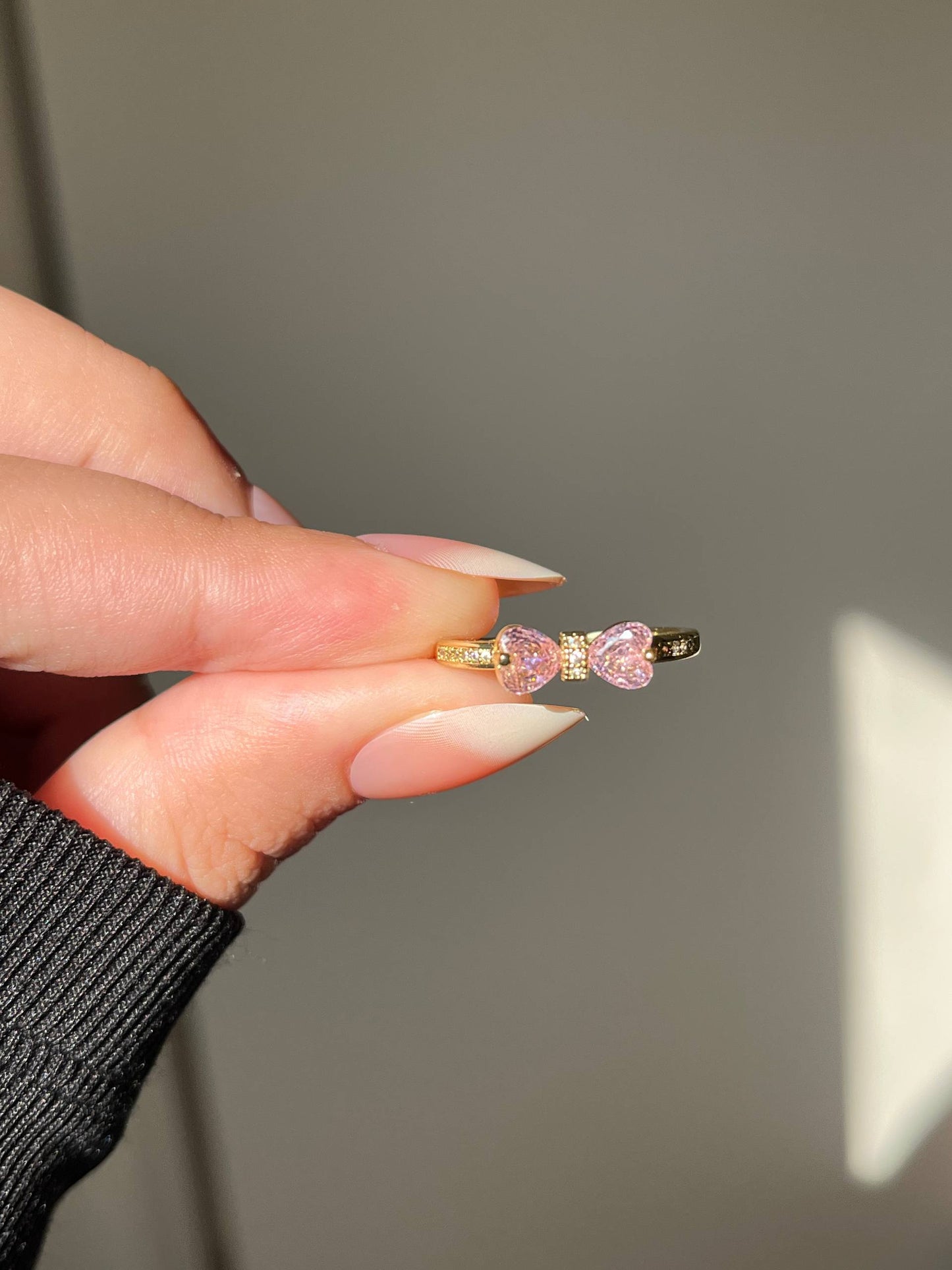 Pink Fayounka Simple Ring - Gold Plated