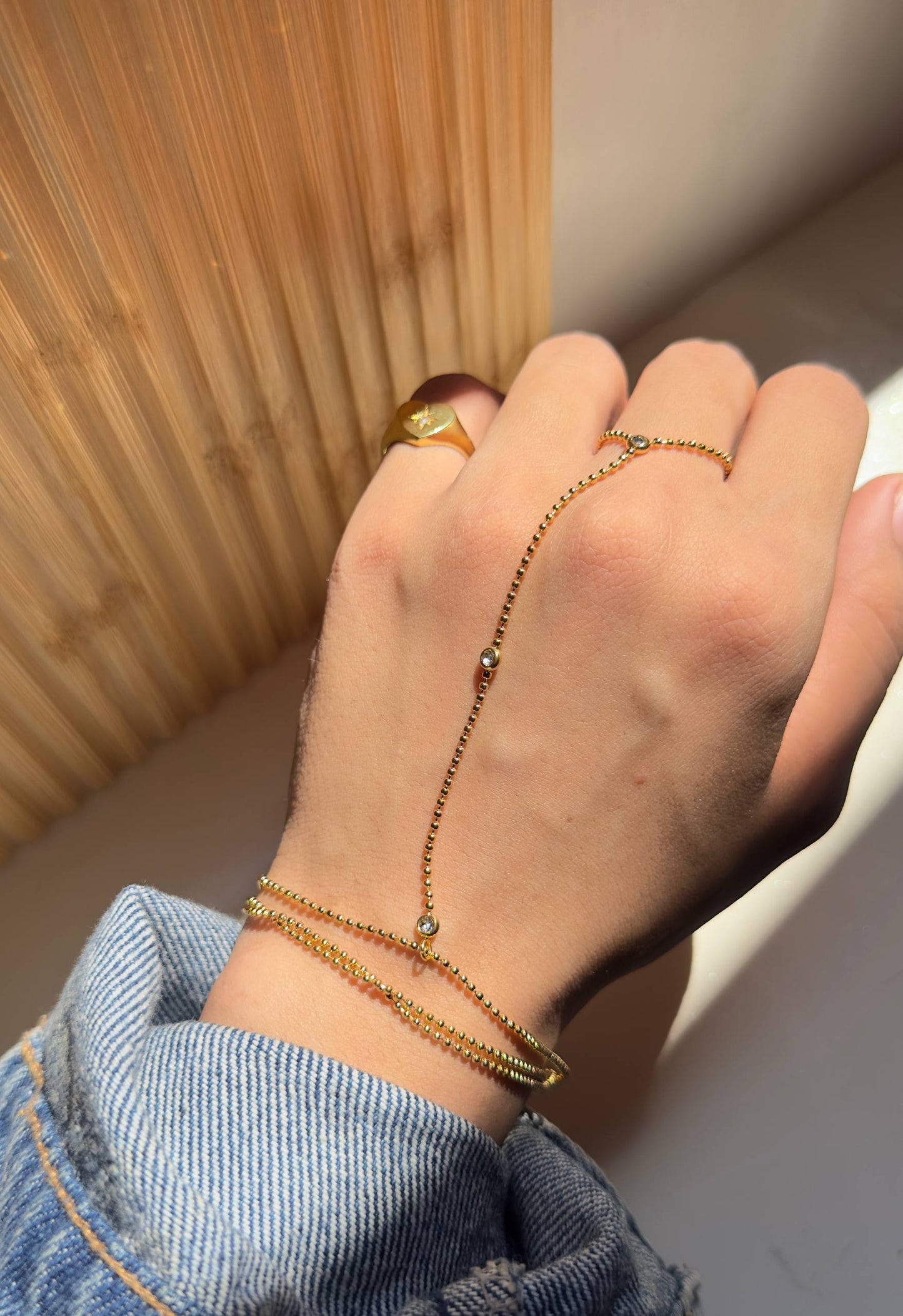 Ayat Hand Chain - Gold Plated