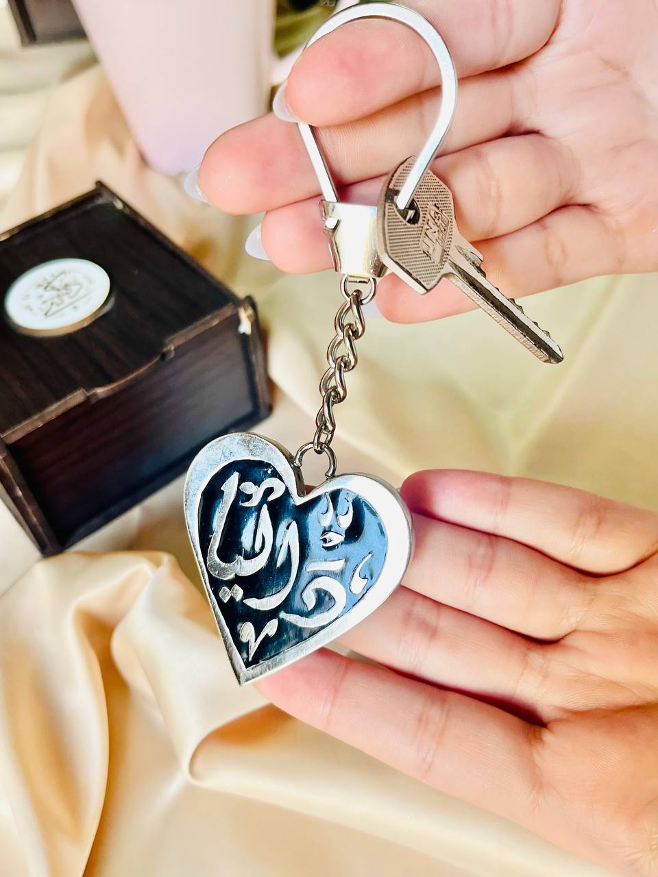 " Customized " Heart Medal - Silver Plated