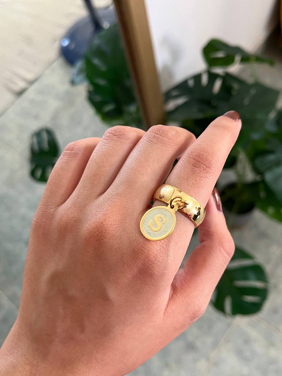 Letter "M" Customized Ring - Gold Plated